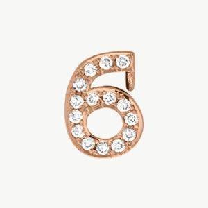 Rose Gold, White Diamond Number Bead - Image 19