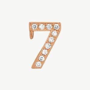 Rose Gold, White Diamond Number Bead - Image 20