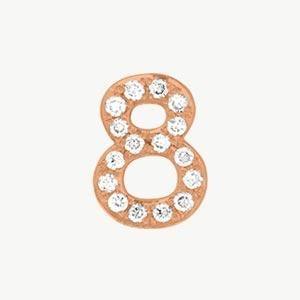 Rose Gold, White Diamond Number Bead - Image 21