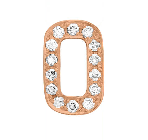 Rose Gold, White Diamond Number Bead - Image 3