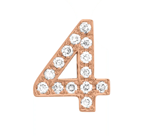 Rose Gold, White Diamond Number Bead - Image 7