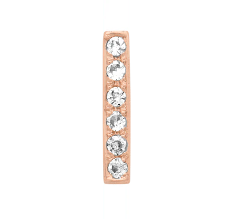 Rose Gold, White Diamond Letter Bead - Image 11