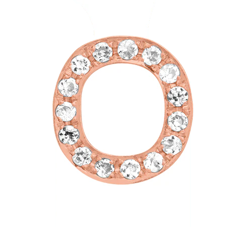 Rose Gold, White Diamond Letter Bead - Image 17