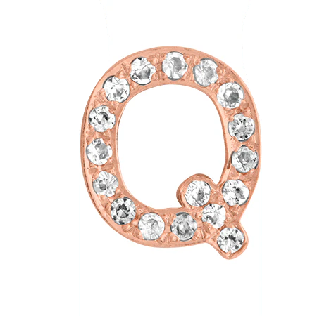 Rose Gold, White Diamond Letter Bead - Image 19