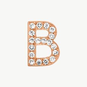 Rose Gold, White Diamond Letter Bead - Image 30