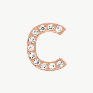 Rose Gold, White Diamond Letter Bead - Image 31