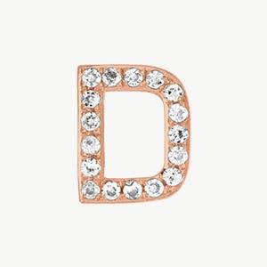 Rose Gold, White Diamond Letter Bead - Image 32