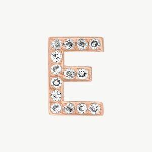 Rose Gold, White Diamond Letter Bead - Image 33