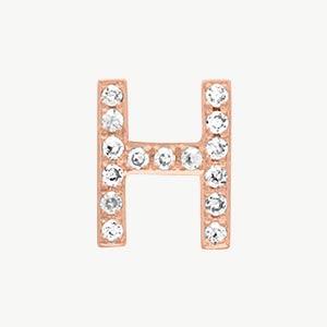 Rose Gold, White Diamond Letter Bead - Image 36