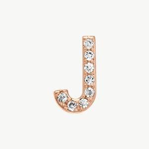 Rose Gold, White Diamond Letter Bead - Image 38