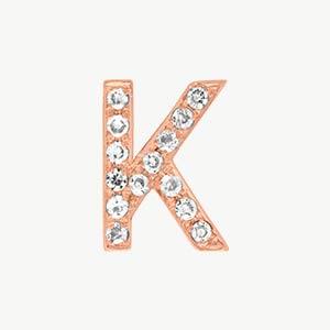 Rose Gold, White Diamond Letter Bead - Image 39