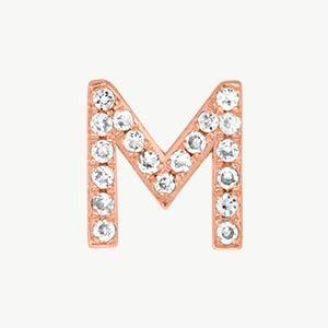 Rose Gold, White Diamond Letter Bead - Image 41
