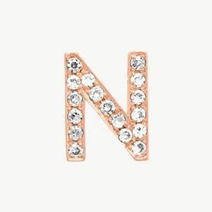 Rose Gold, White Diamond Letter Bead - Image 42