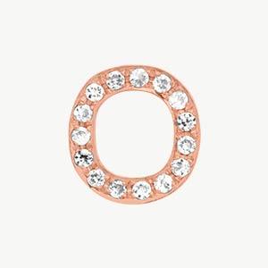 Rose Gold, White Diamond Letter Bead - Image 43