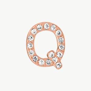 Rose Gold, White Diamond Letter Bead - Image 45