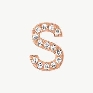 Rose Gold, White Diamond Letter Bead - Image 47