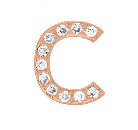 Rose Gold, White Diamond Letter Bead - Image 5
