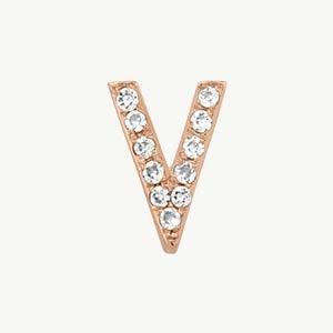 Rose Gold, White Diamond Letter Bead - Image 51