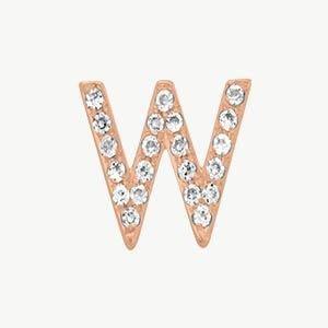 Rose Gold, White Diamond Letter Bead - Image 52