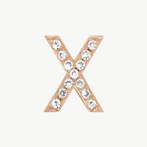 Rose Gold, White Diamond Letter Bead - Image 53