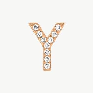 Rose Gold, White Diamond Letter Bead - Image 54