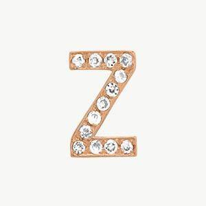 Rose Gold, White Diamond Letter Bead - Image 55