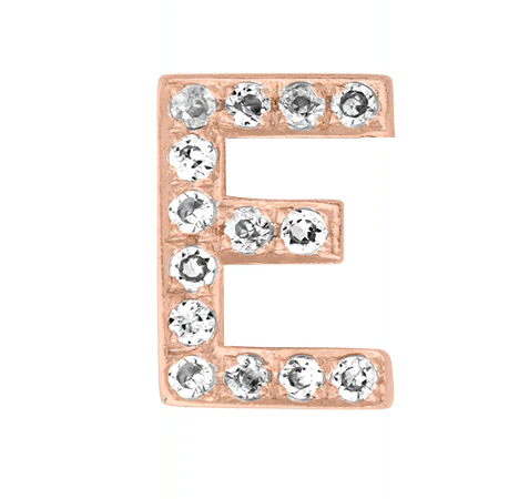 Rose Gold, White Diamond Letter Bead - Image 7