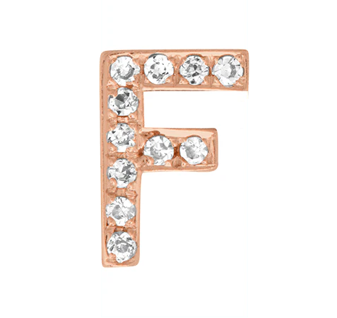 Rose Gold, White Diamond Letter Bead - Image 8