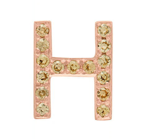 Rose Gold, Yellow Sapphire Letter Bead - Image 10