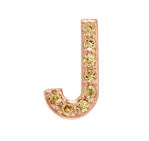Rose Gold, Yellow Sapphire Letter Bead - Image 12