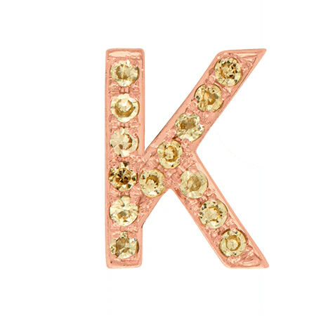 Rose Gold, Yellow Sapphire Letter Bead - Image 13
