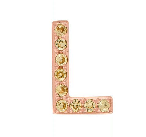 Rose Gold, Yellow Sapphire Letter Bead - Image 14