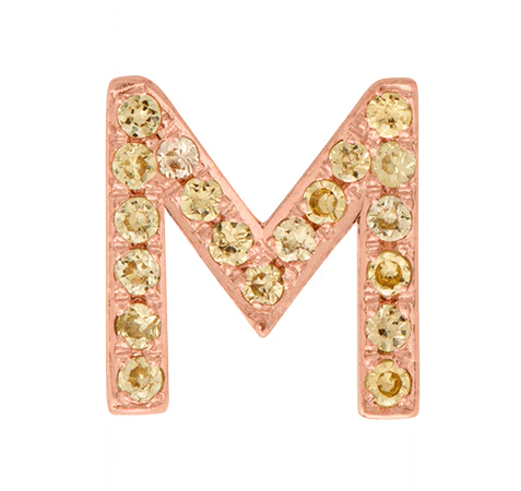 Rose Gold, Yellow Sapphire Letter Bead - Image 15