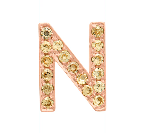 Rose Gold, Yellow Sapphire Letter Bead - Image 16