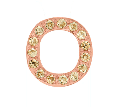Rose Gold, Yellow Sapphire Letter Bead - Image 17