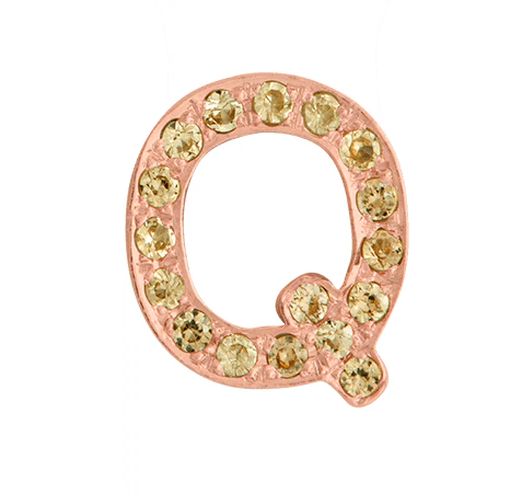 Rose Gold, Yellow Sapphire Letter Bead - Image 19