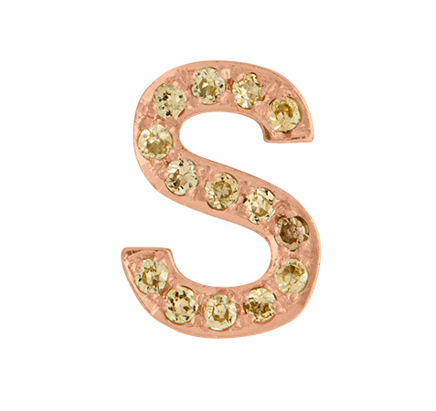 Rose Gold, Yellow Sapphire Letter Bead - Image 21