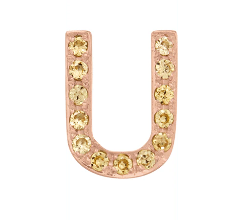Rose Gold, Yellow Sapphire Letter Bead - Image 23