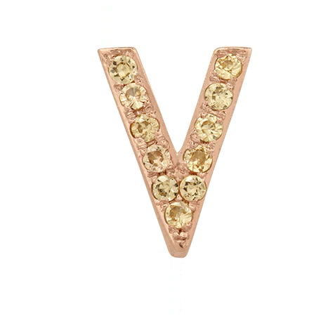 Rose Gold, Yellow Sapphire Letter Bead - Image 24