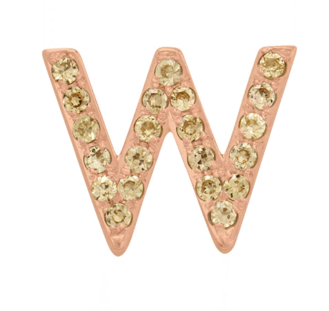 Rose Gold, Yellow Sapphire Letter Bead - Image 25
