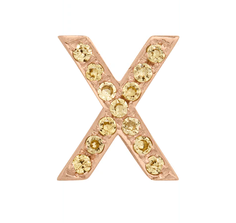Rose Gold, Yellow Sapphire Letter Bead - Image 26