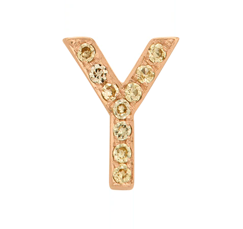 Rose Gold, Yellow Sapphire Letter Bead - Image 27