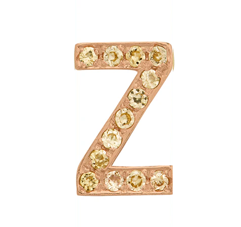 Rose Gold, Yellow Sapphire Letter Bead - Image 28