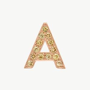Rose Gold, Yellow Sapphire Letter Bead - Image 29