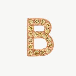 Rose Gold, Yellow Sapphire Letter Bead - Image 30