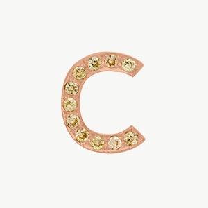 Rose Gold, Yellow Sapphire Letter Bead - Image 31