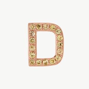 Rose Gold, Yellow Sapphire Letter Bead - Image 32