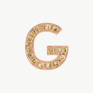 Rose Gold, Yellow Sapphire Letter Bead - Image 35