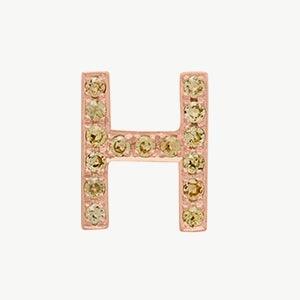 Rose Gold, Yellow Sapphire Letter Bead - Image 36