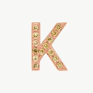 Rose Gold, Yellow Sapphire Letter Bead - Image 39